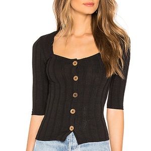 Free People Central Park Cardi in Black